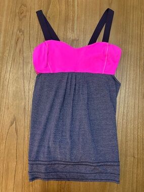 LULULEMON 10 ✨ adult Pink and Grey Tank with bra excellent condition